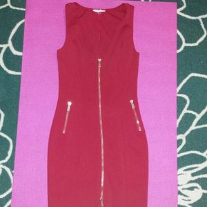 Red A'gaci zipper down dress
